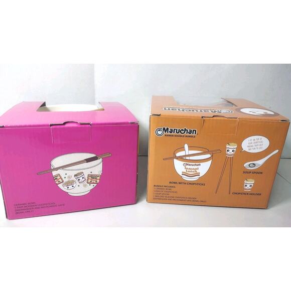NEW~Maruchan Noodle Bowl With Chopsticks Bundle His & Hers Set - Picture 6 of 6